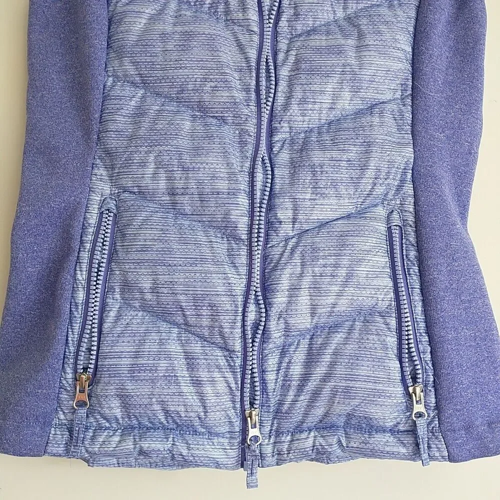 Free Country Puffer Vest Youth Girl L 14-16 Purple Down Full Zip Hooded Quilted